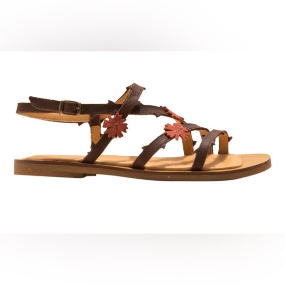 NWOT N5193F PLEASANT HERBAL TULIP Leather Sandals Comfort Padded Footbed - Picture 1 of 12